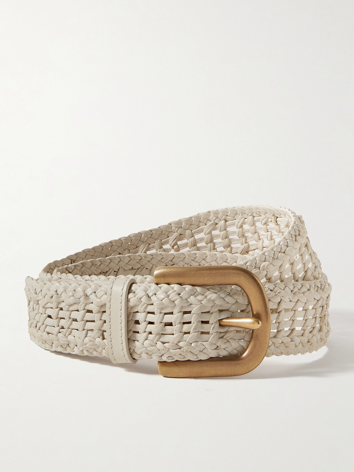 Gabriela Hearst Woven Leather Belt In Ivory