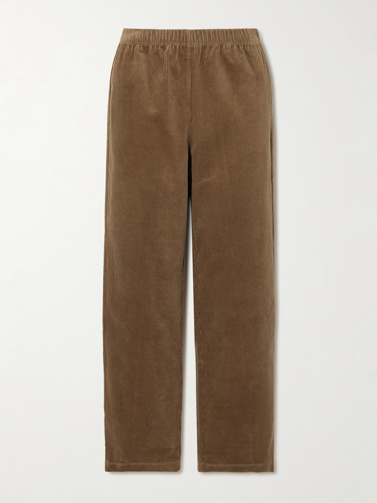 Leset Stretch-cotton Corduroy Straight-leg Trousers In Brown