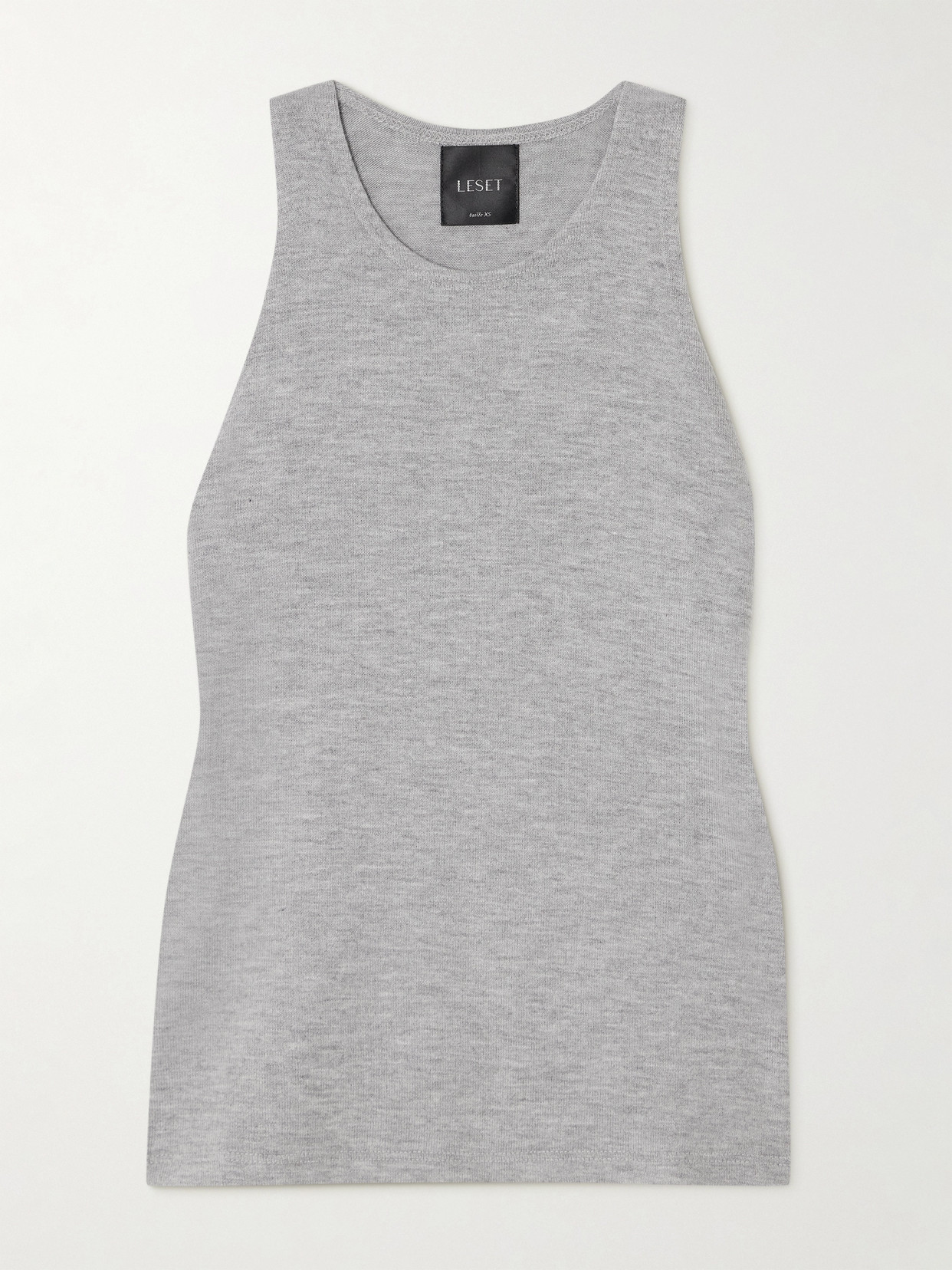 Leset Lauren Mélange Knitted Tank In Grey
