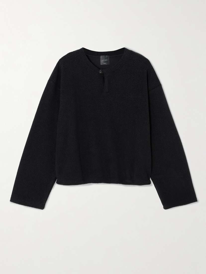 LESET Teddy Fleece Henley Top