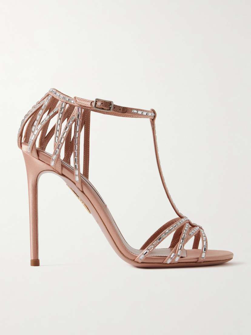 Aquazzura Forever More 105 Crystal-embellished Satin Sandals