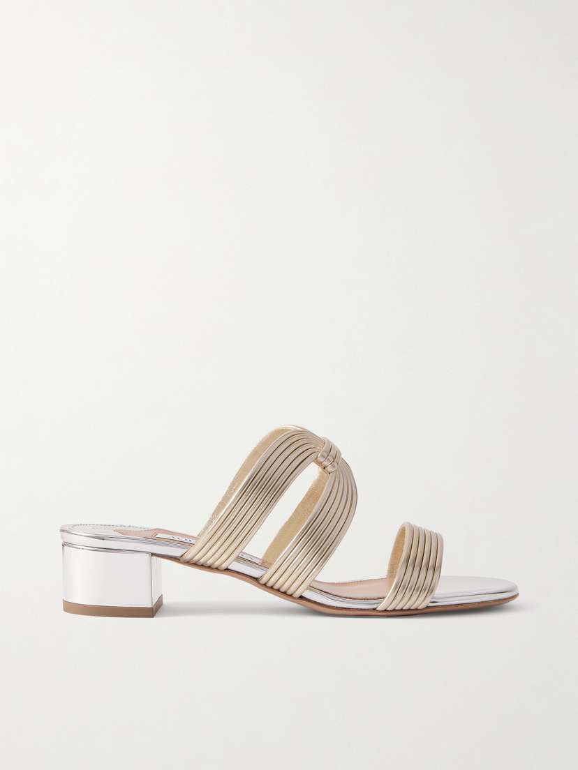 Aquazzura Esencia 35 Metallic Mules
