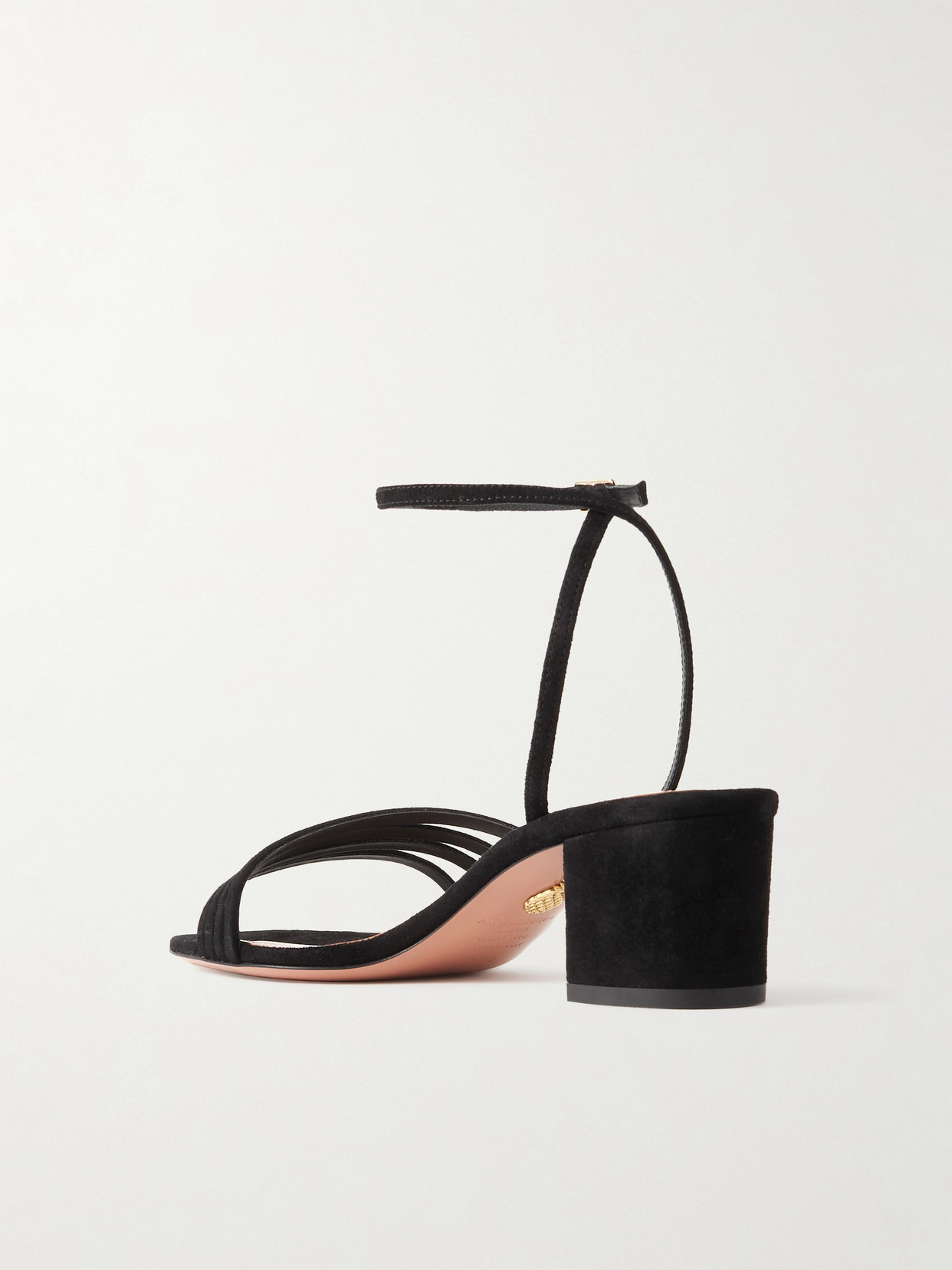 Aquazzura Latour 50 Suede Sandals In Black