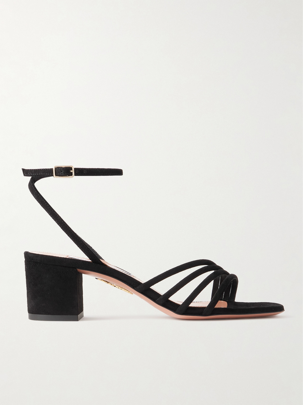 Aquazzura Latour 50 Suede Sandals In Black