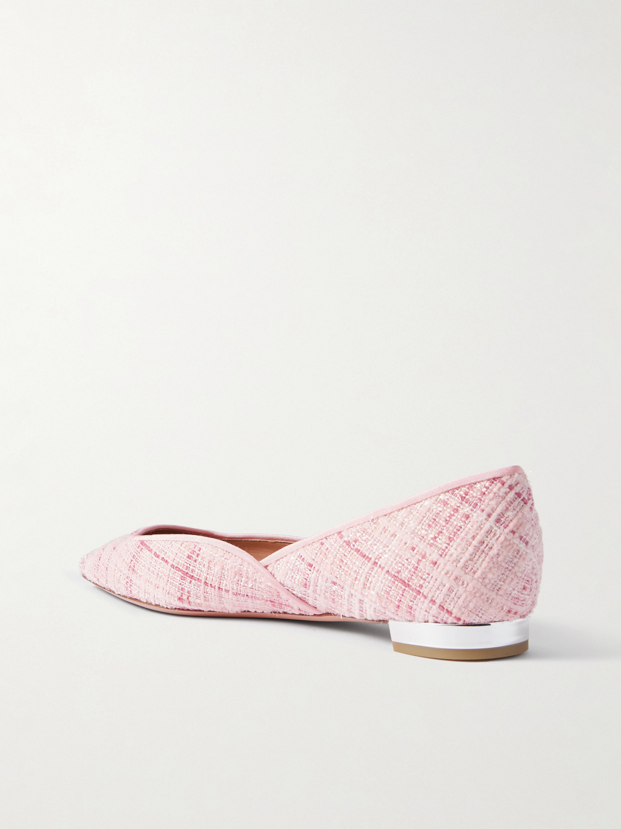 Maia Grosgrain-Trimmed Tweed Ballet Flats