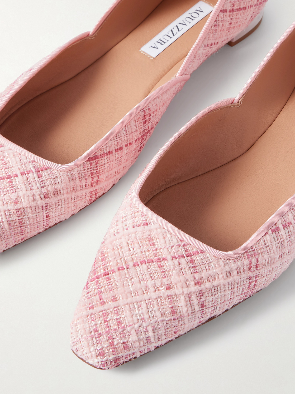 Maia Grosgrain-Trimmed Tweed Ballet Flats
