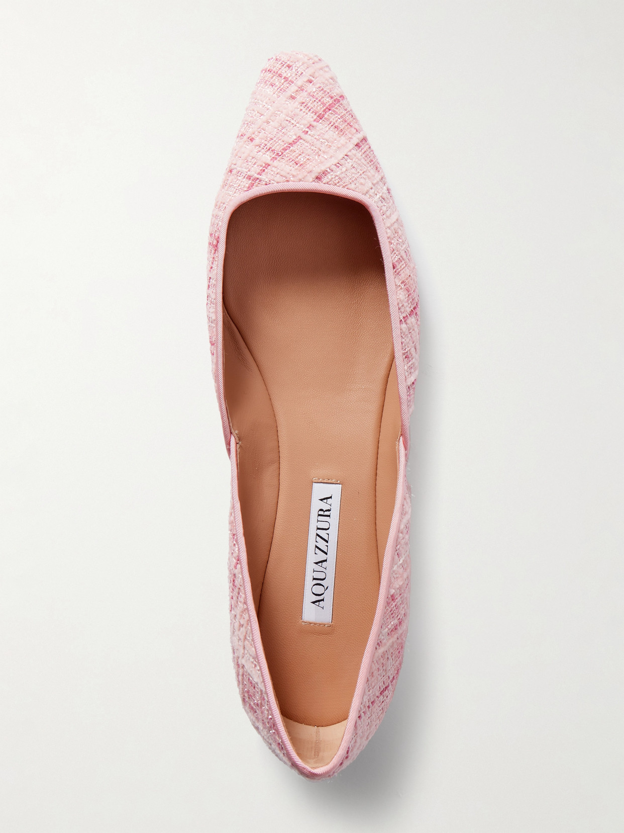 Maia Grosgrain-Trimmed Tweed Ballet Flats