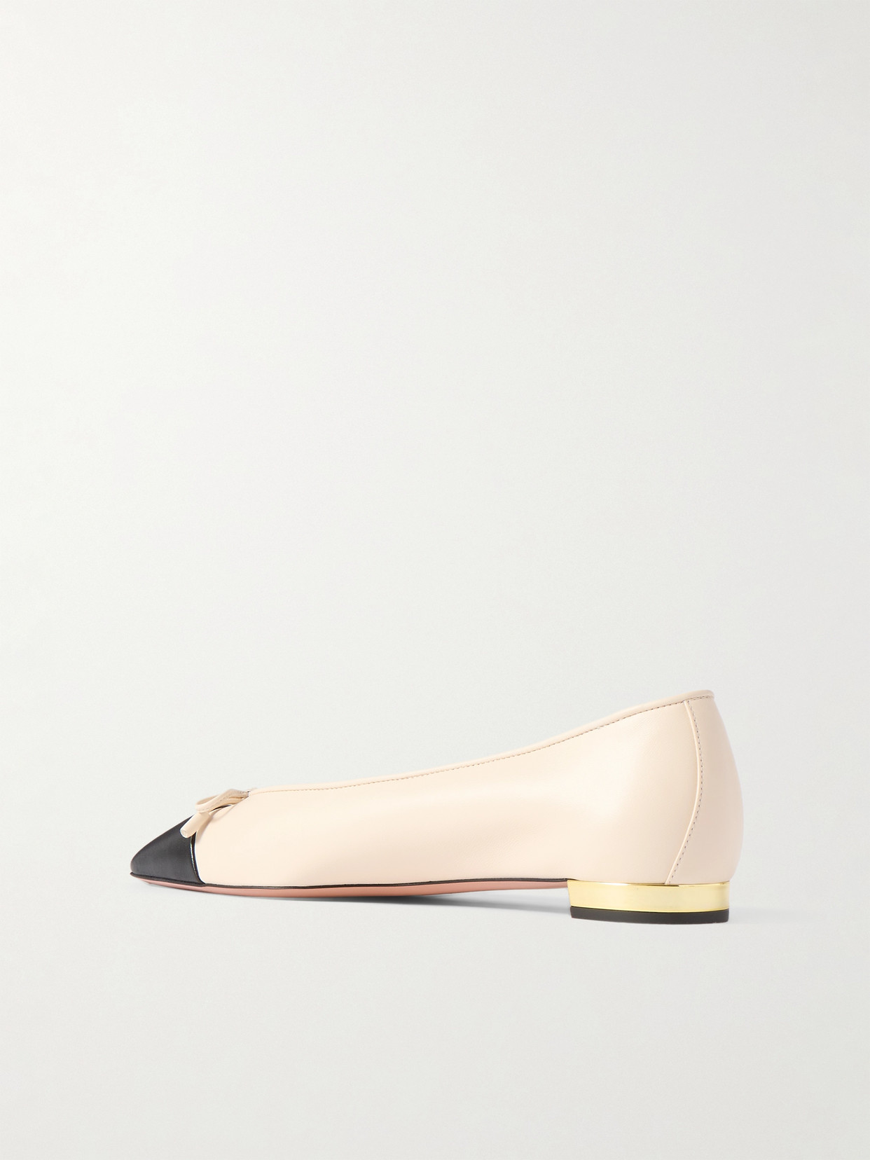 Aquazzura Leather Gioia Ballet Flats In Cream