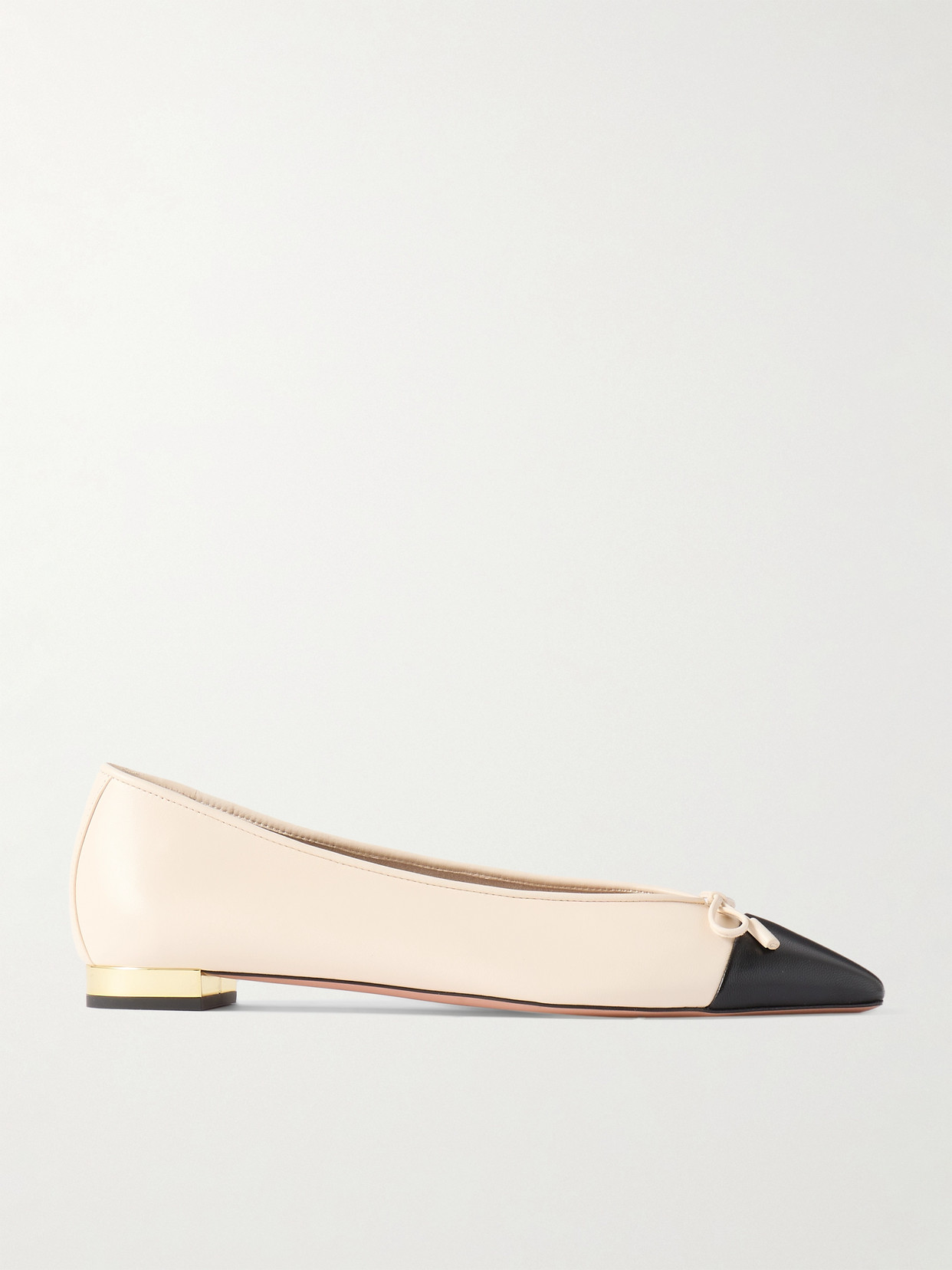 Aquazzura Leather Gioia Ballet Flats In Cream