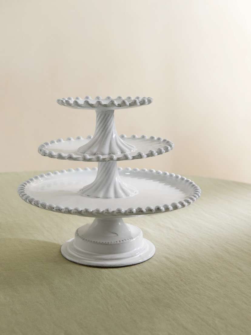 Astier De Villatte Adélaïde Three-tier Ceramic Serving Stand