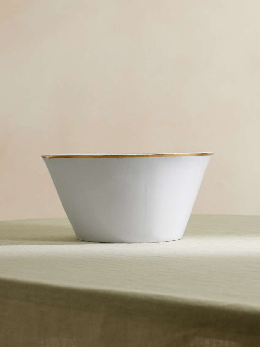 Astier De Villatte Crésus Large Gold-plated Ceramic Salad Bowl