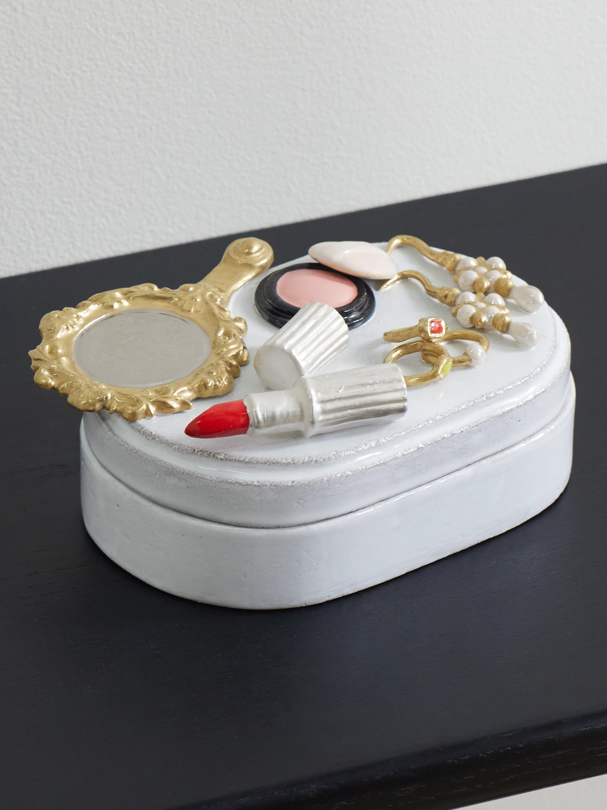 Astier De Villatte - + Serena Carone Vanity Ceramic Jewelry Box - White