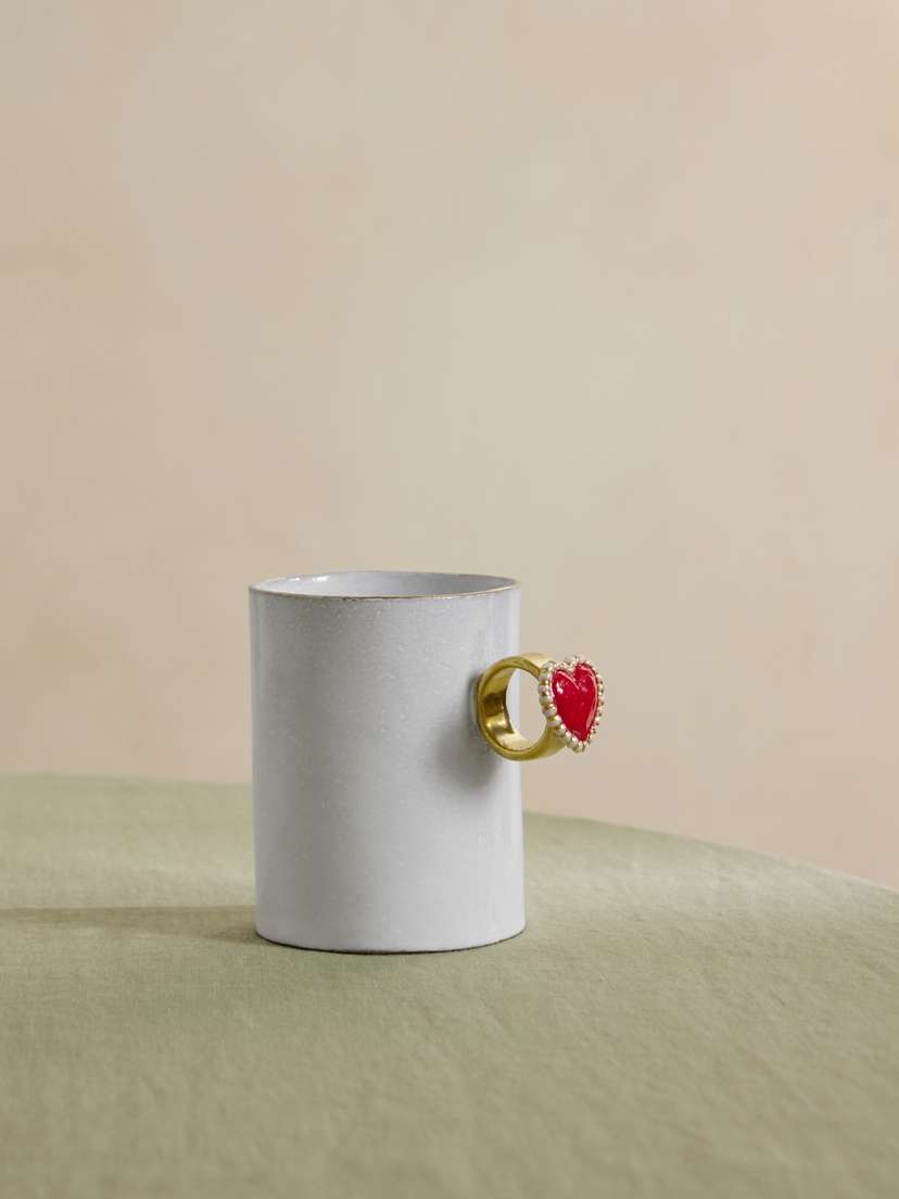 Astier De Villatte + Serena Carone Heart Ring Ceramic Cup
