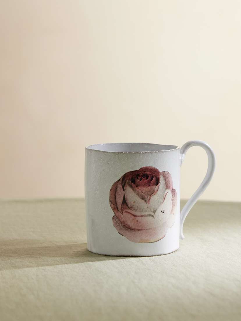 Astier De Villatte + John Derian Rose And Insect Glazed Ceramic Mug