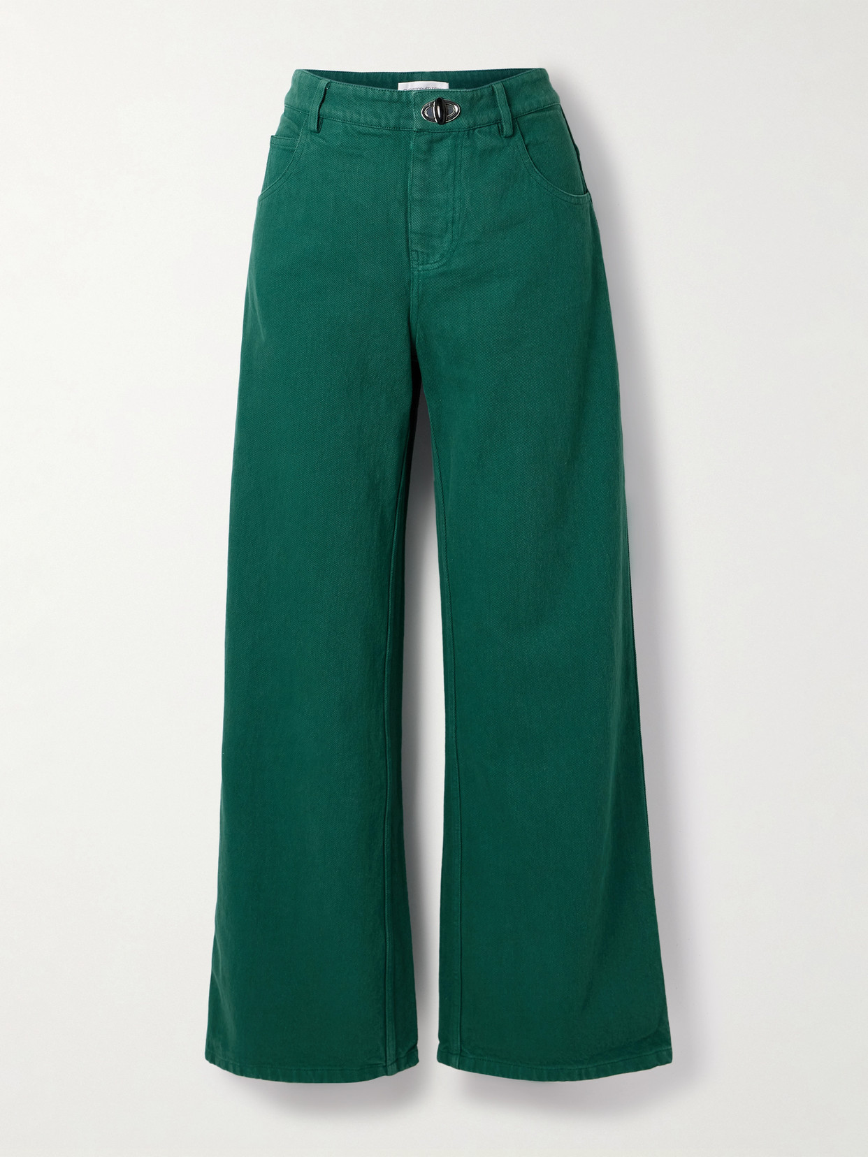 Christopher Esber Calibre High-rise Wide-leg Jeans In Green