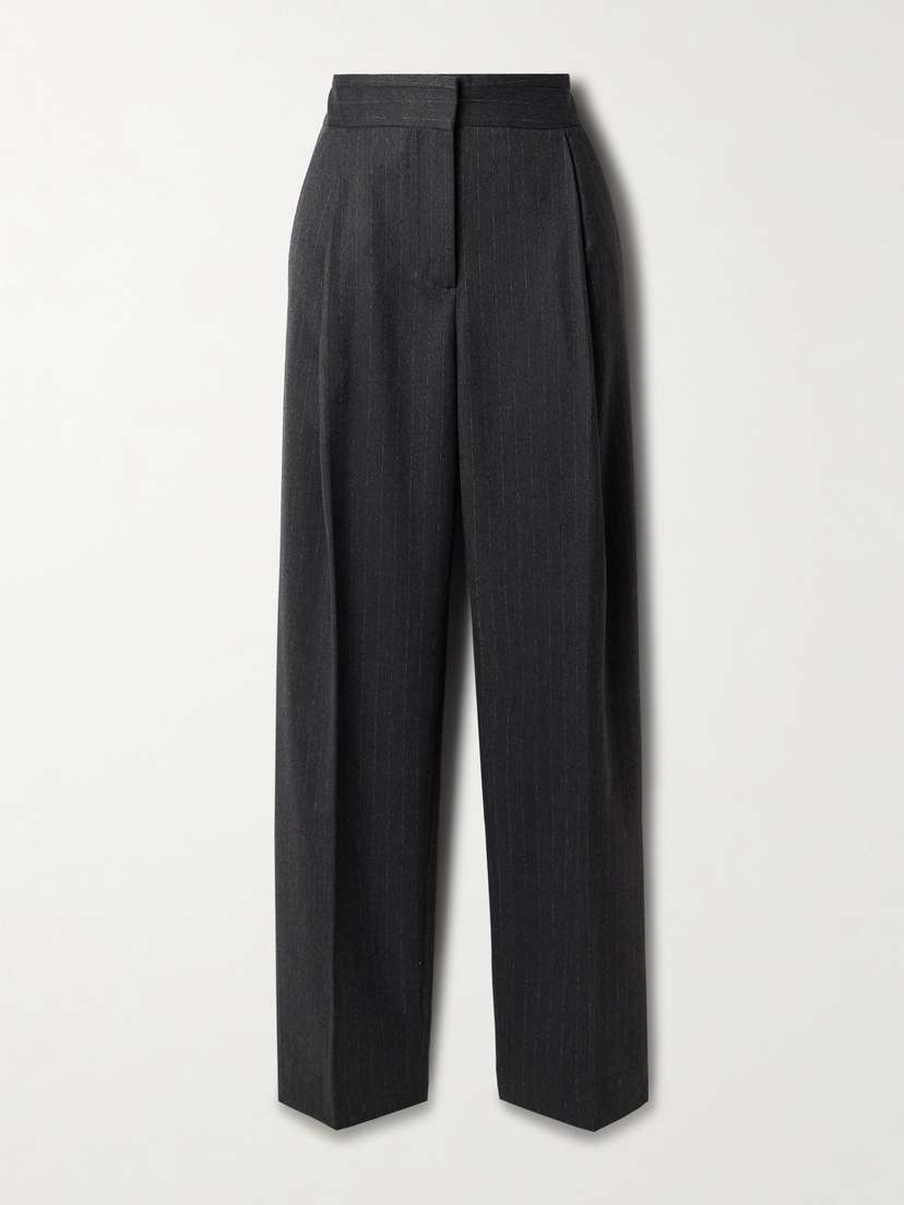 Christopher Esber Pleated Pinstriped Twill Straight-leg Pants