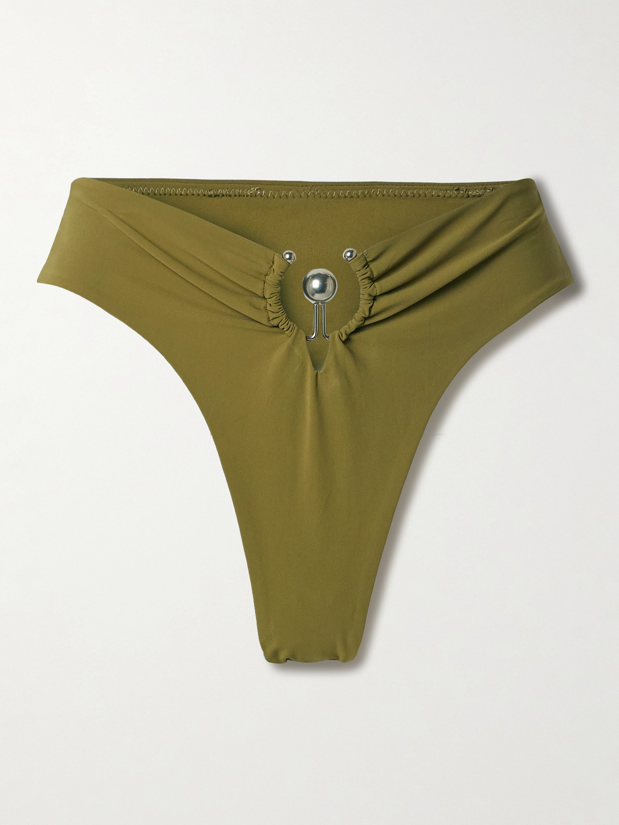 Christopher Esber Orbit Embellished Bikini Briefs In Green