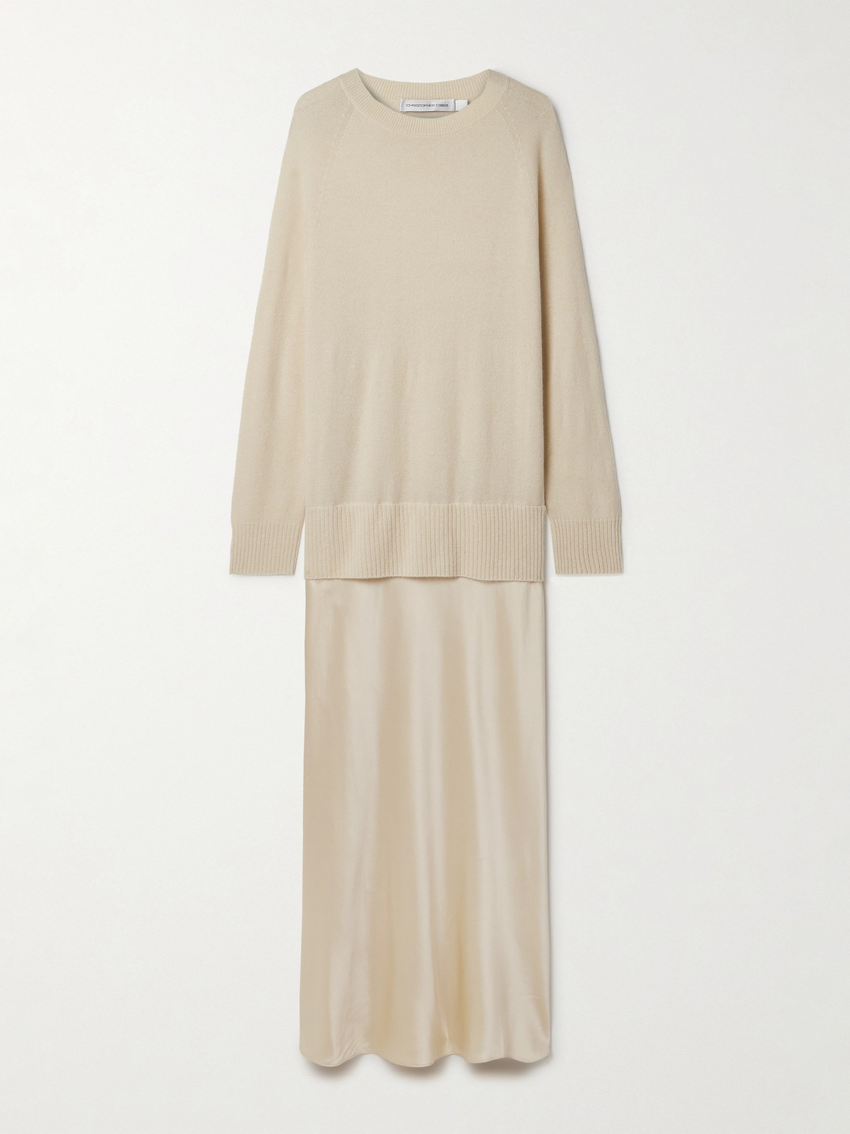 Christopher Esber - Monument Cashmere And Silk-satin Maxi Dress - Cream