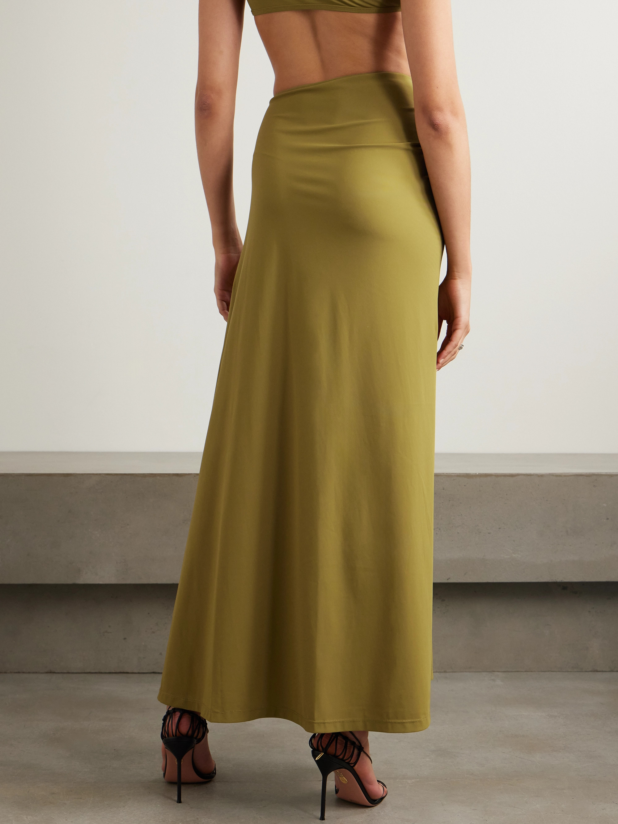 Christopher Esber Orbit embellished ruched stretch-jersey maxi skirt thumbnail