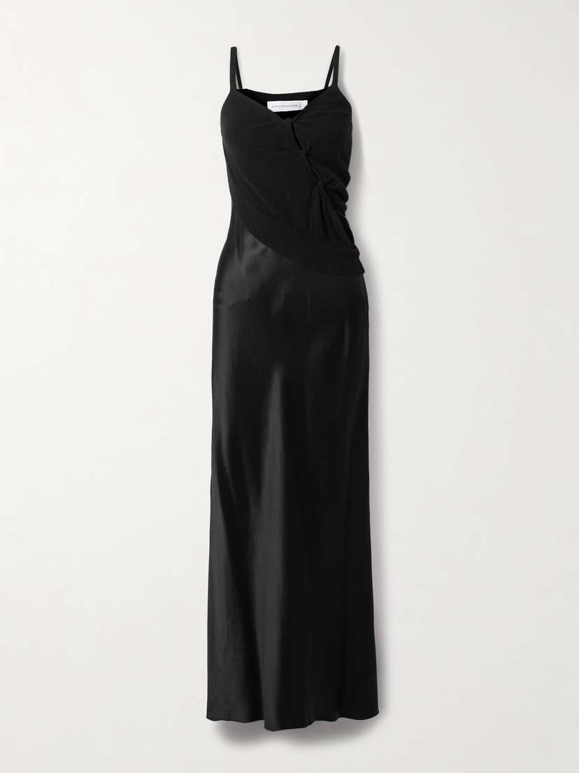 Christopher Esber Knotted Cutout Cashmere And Silk-satin Maxi Dress