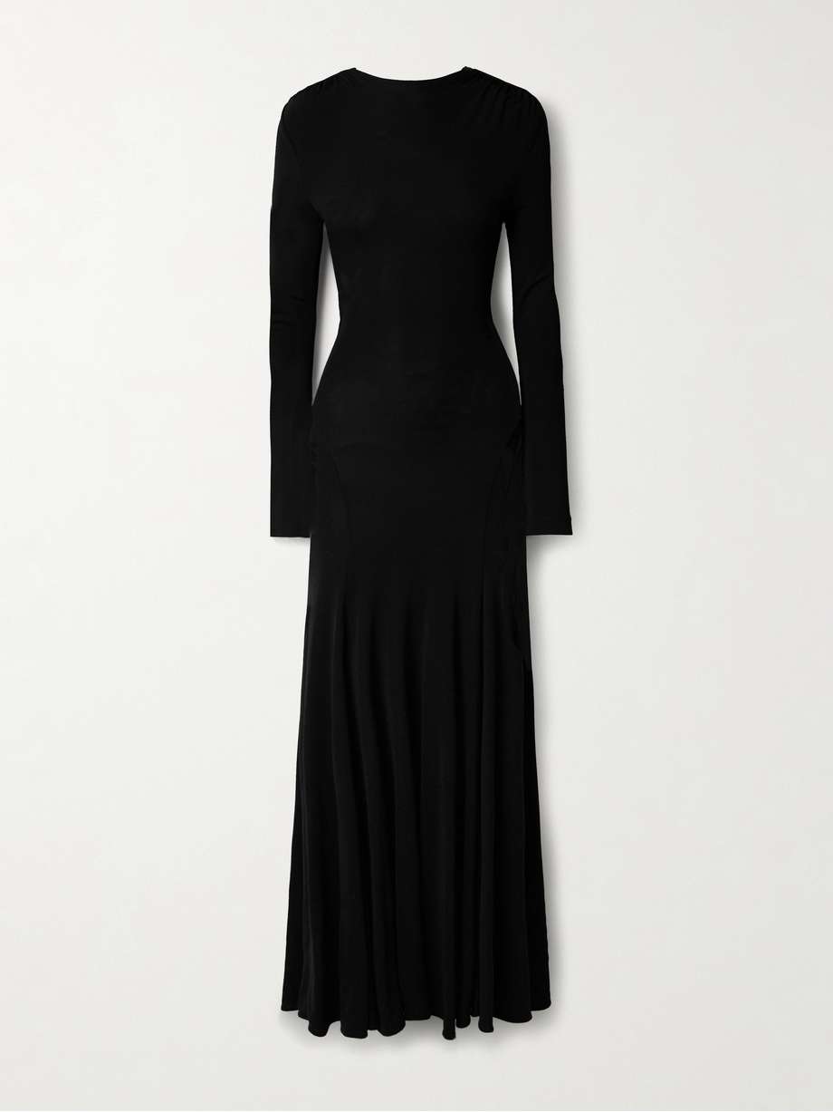 maico embellished open-back stretch-jersey gown