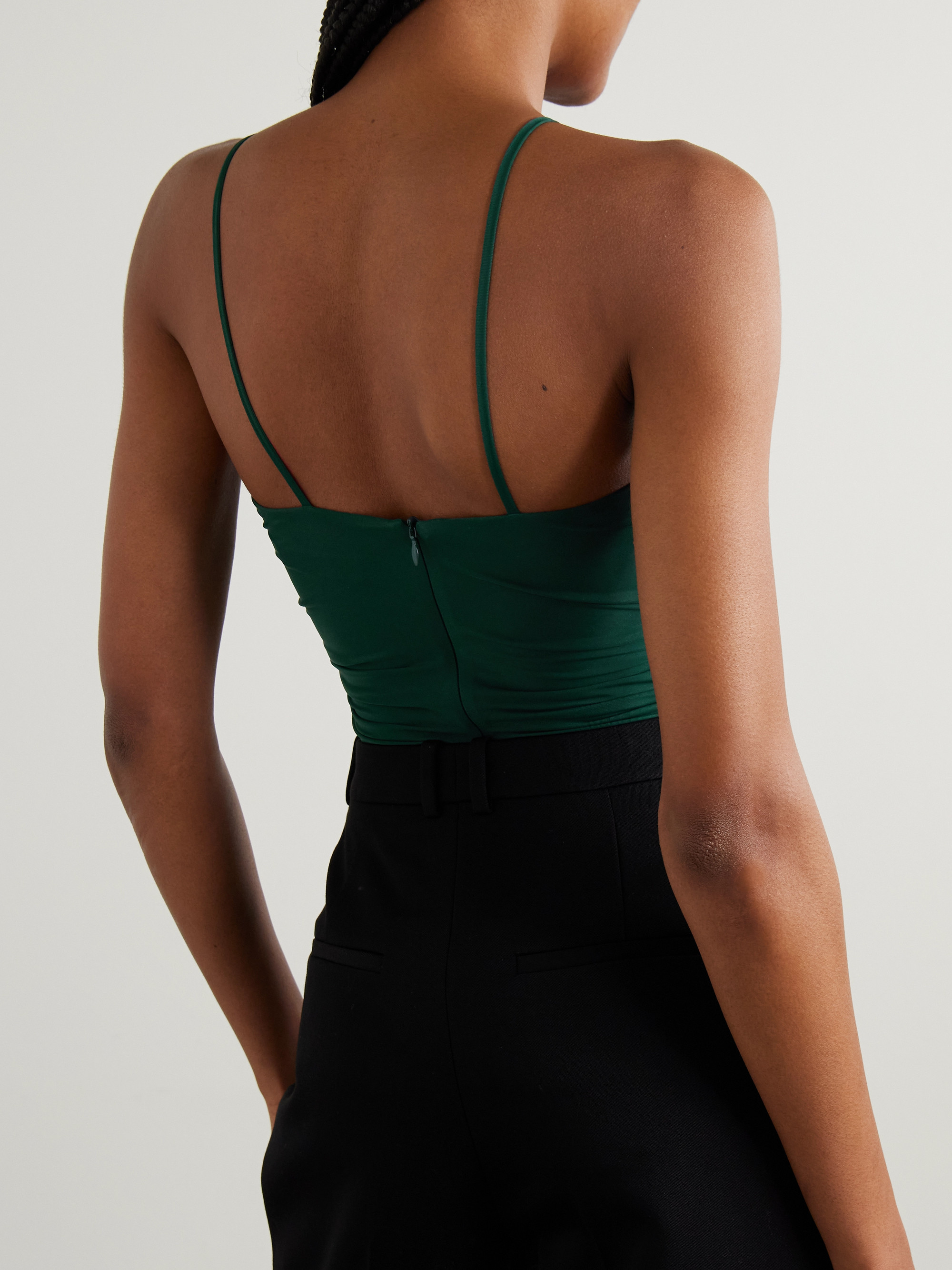Christopher Esber Venus faux pearl-embellished cutout stretch-jersey bodysuit thumbnail