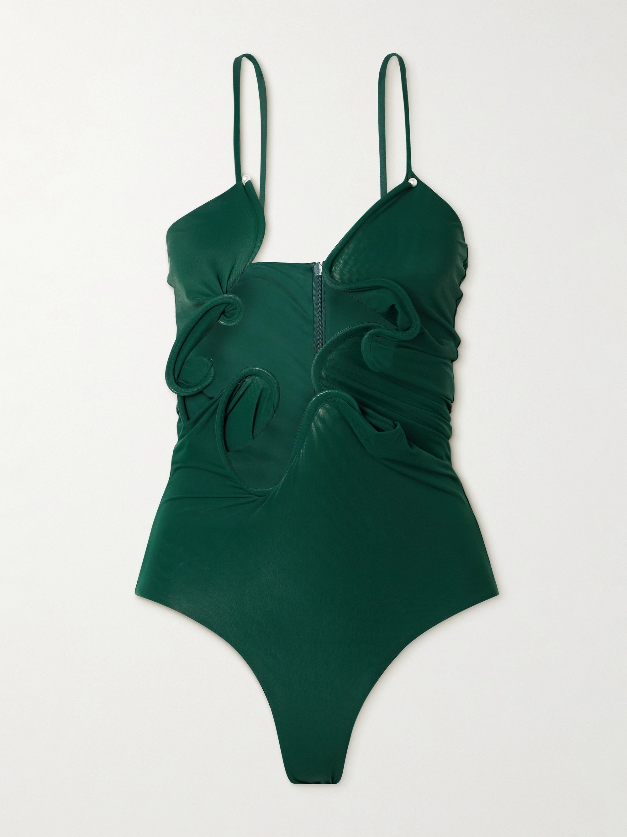 Christopher Esber Venus faux pearl-embellished cutout stretch-jersey bodysuit thumbnail