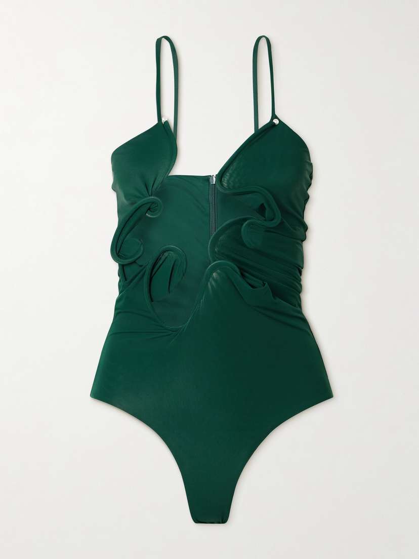 Christopher Esber Venus Faux Pearl-embellished Cutout Stretch-jersey Bodysuit