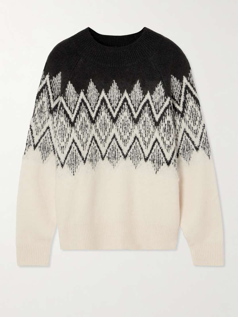 Varley Siren Jacquard-knit Bouclé Sweater