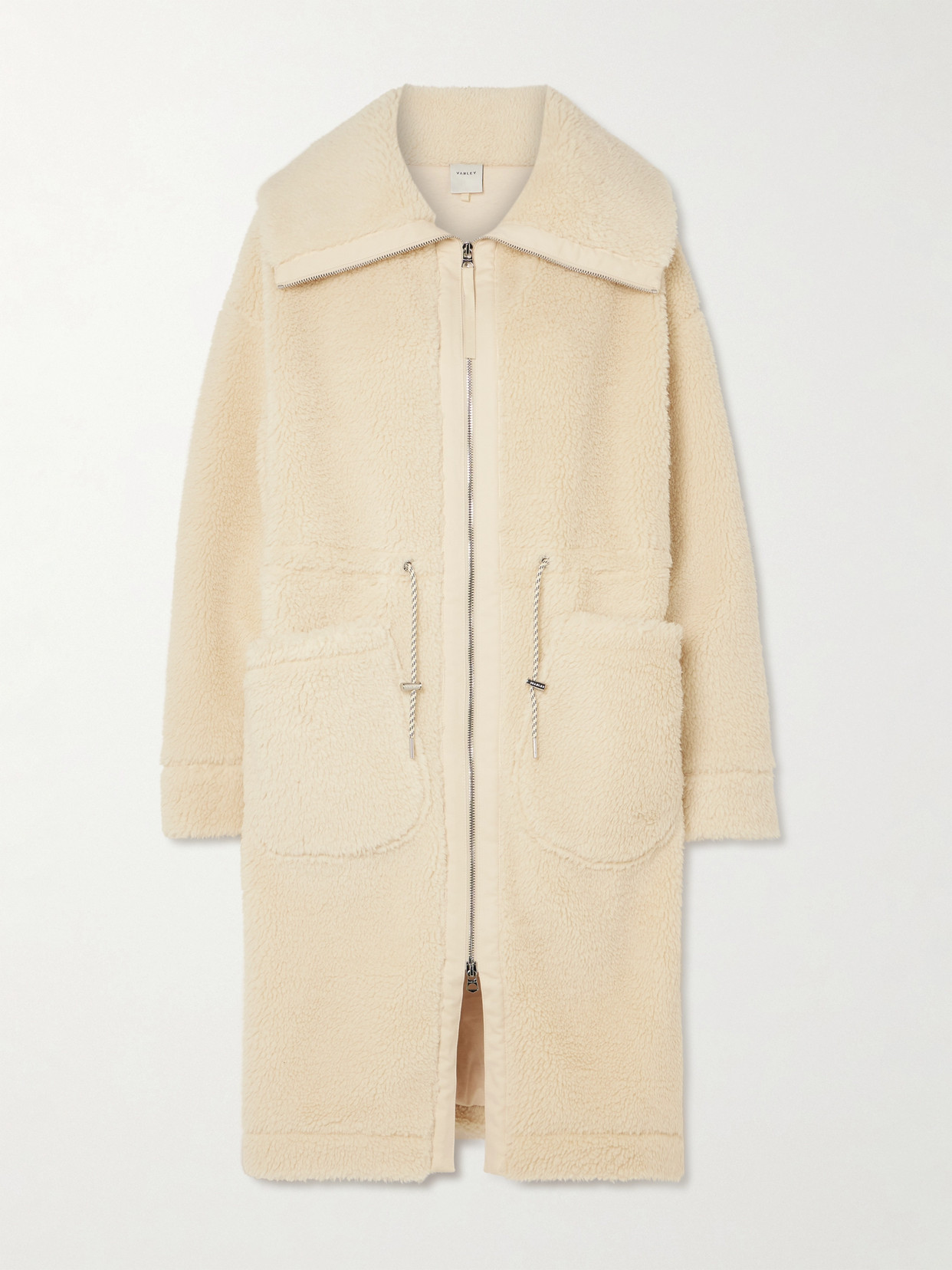 Varley Logan Oversized Fleece Coat In Ecru