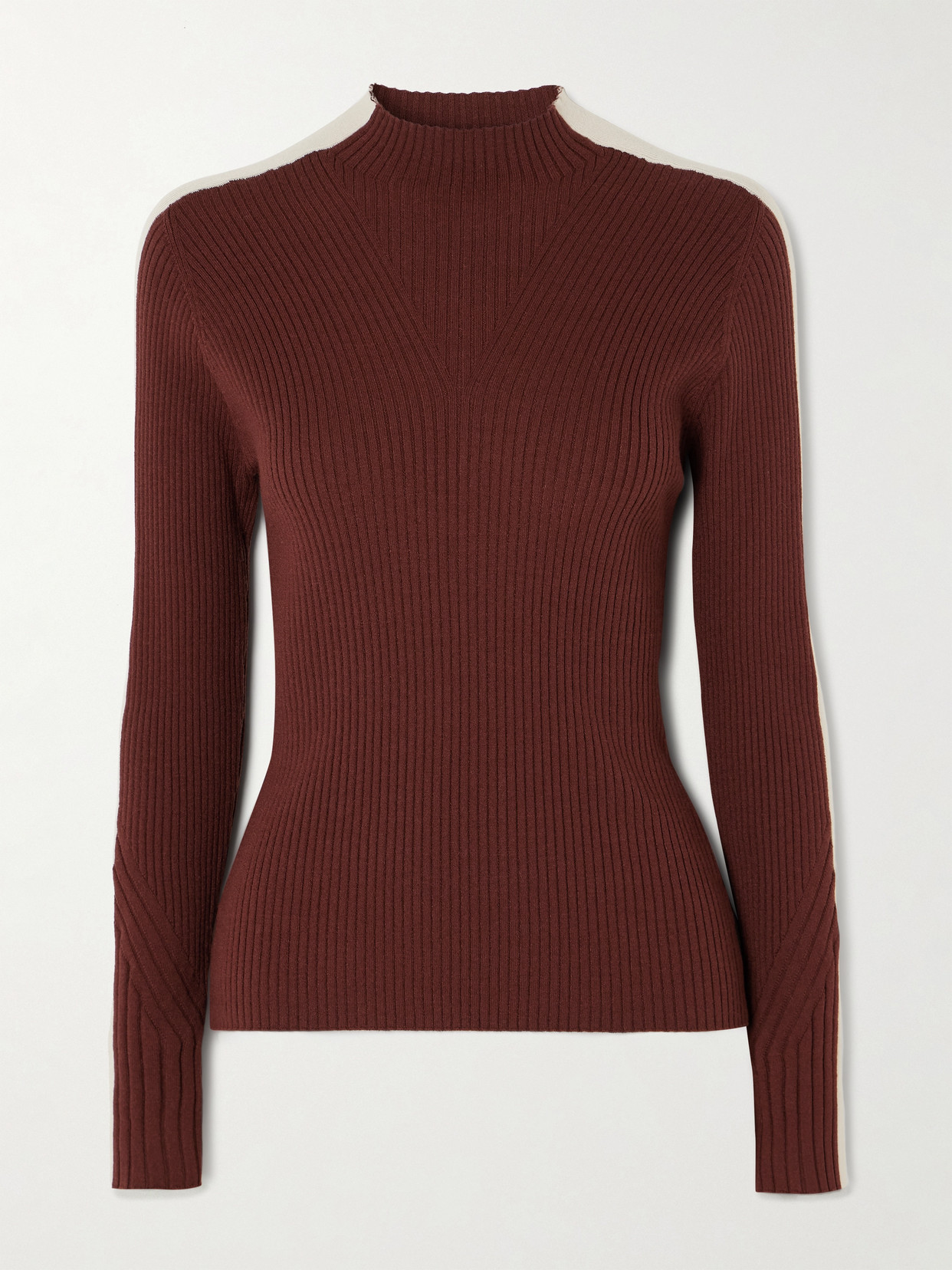 Varley Wilshire Ribbed-knit Jumper In Brown