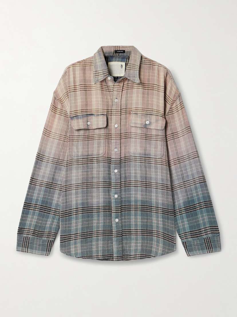 R13 Degradé Checked Cotton-flannel Shirt - xx small