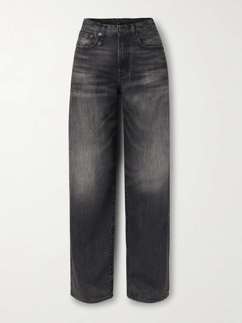 R13 D'arcy Distressed Mid-rise Wide-leg Jeans