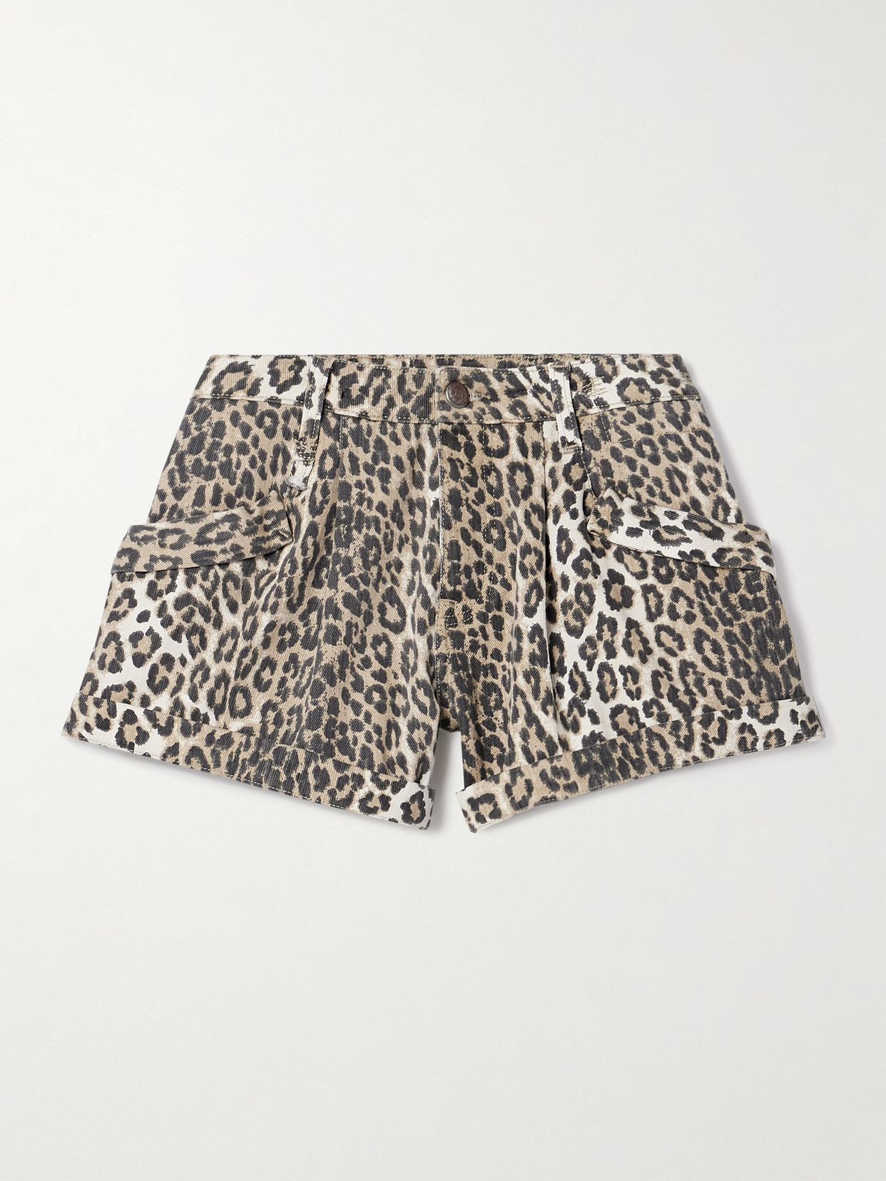 R13 Jodphur Leopard-print Denim Shorts In Animal Print