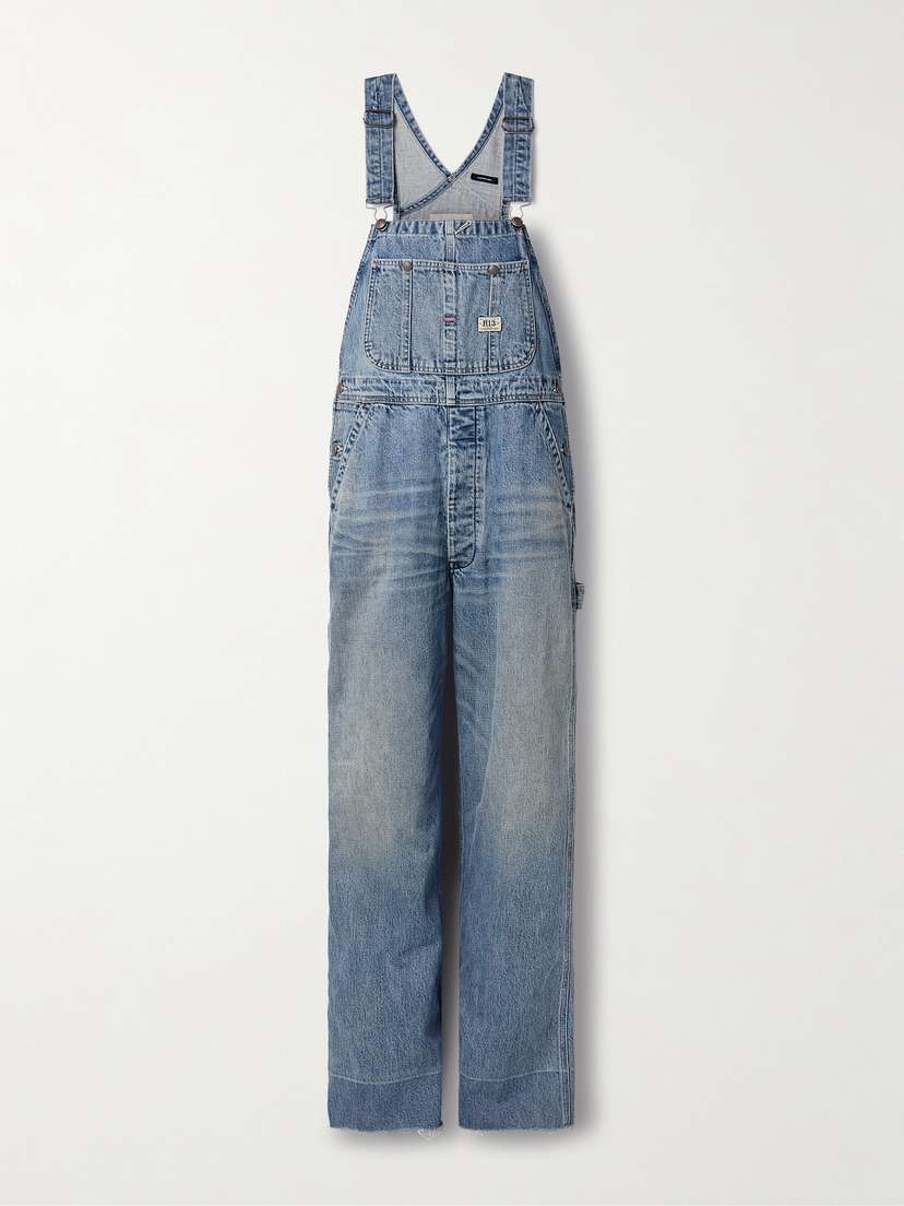 R13 D'arcy Frayed Denim Overalls