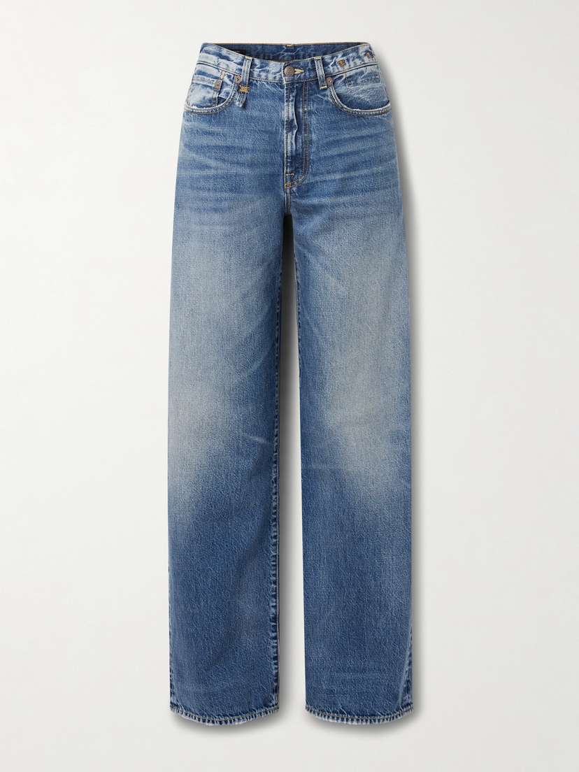 R13 D'arcy Distressed Mid-rise Wide-leg Jeans