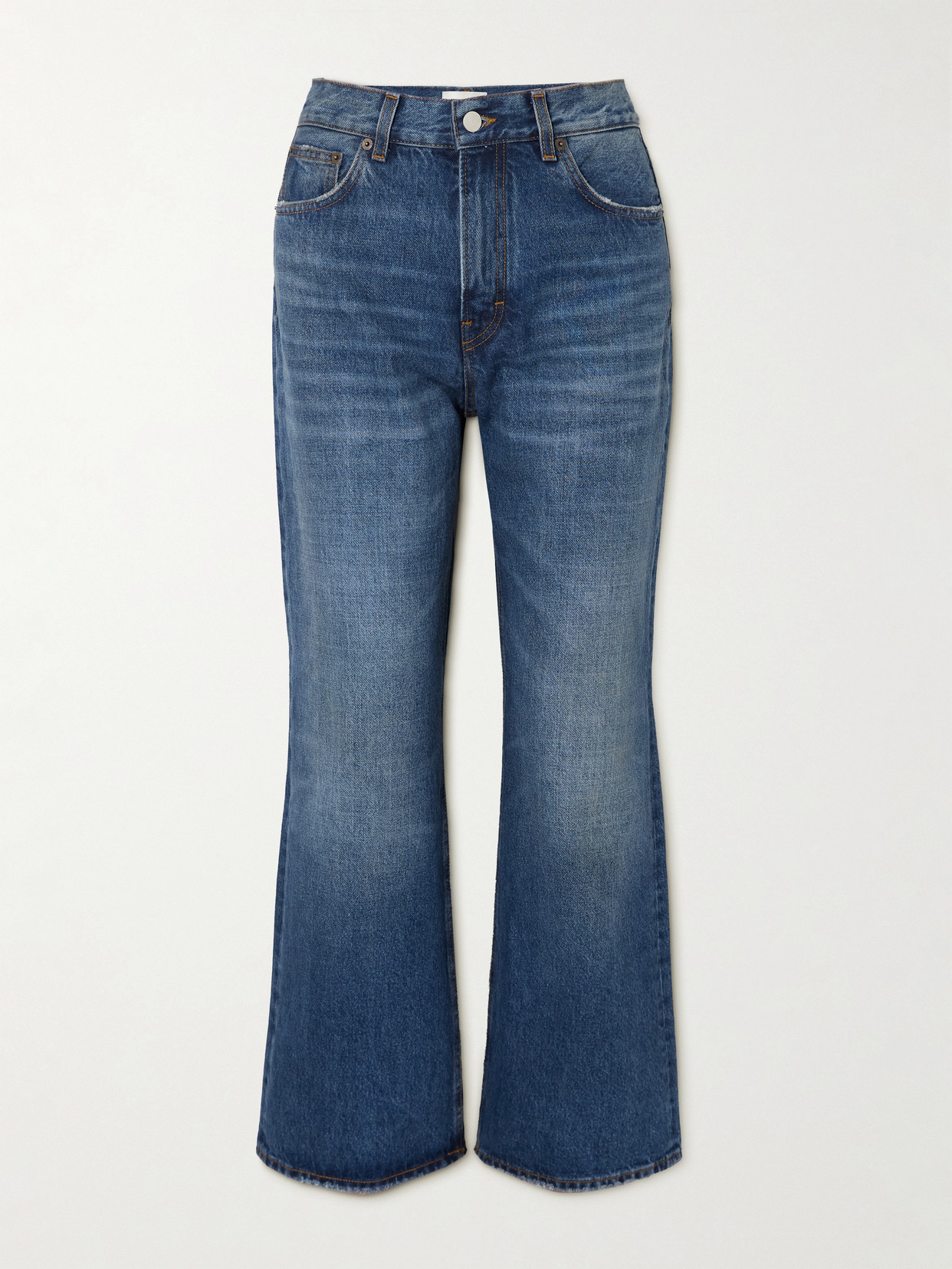 HAIKURE KOREA DISTRESSED HIGH-RISE WIDE-LEG JEANS