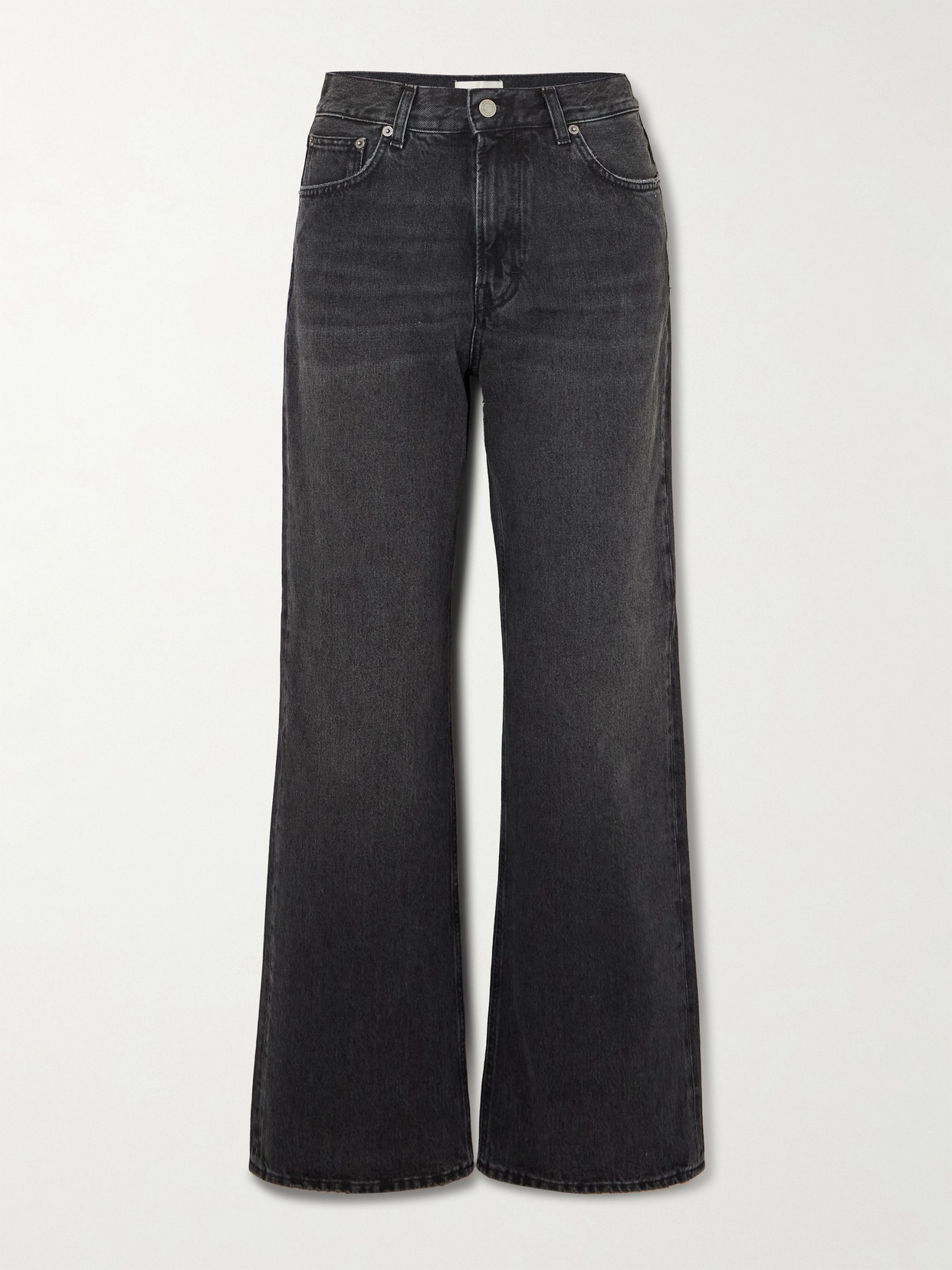 Haikure 'korea' Grey Jeans With Faded Effect And Logo Patch On The Back In Black