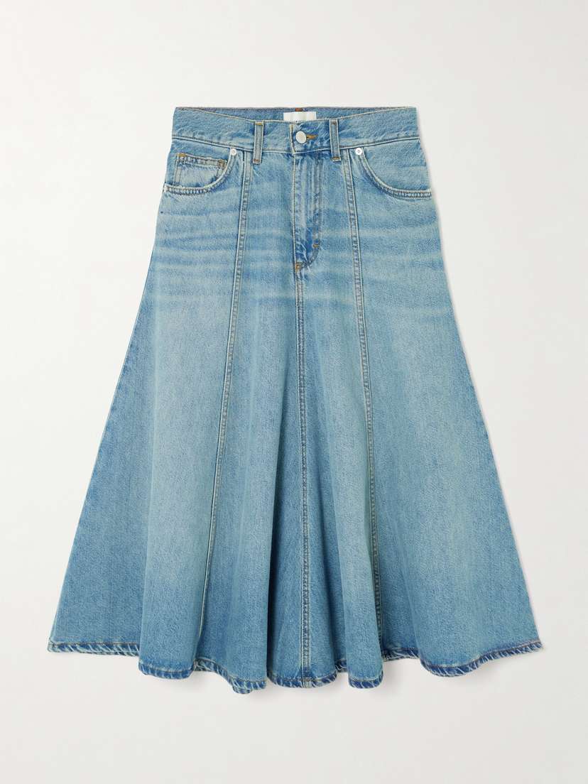 Haikure Serenity Paneled Denim Midi Skirt