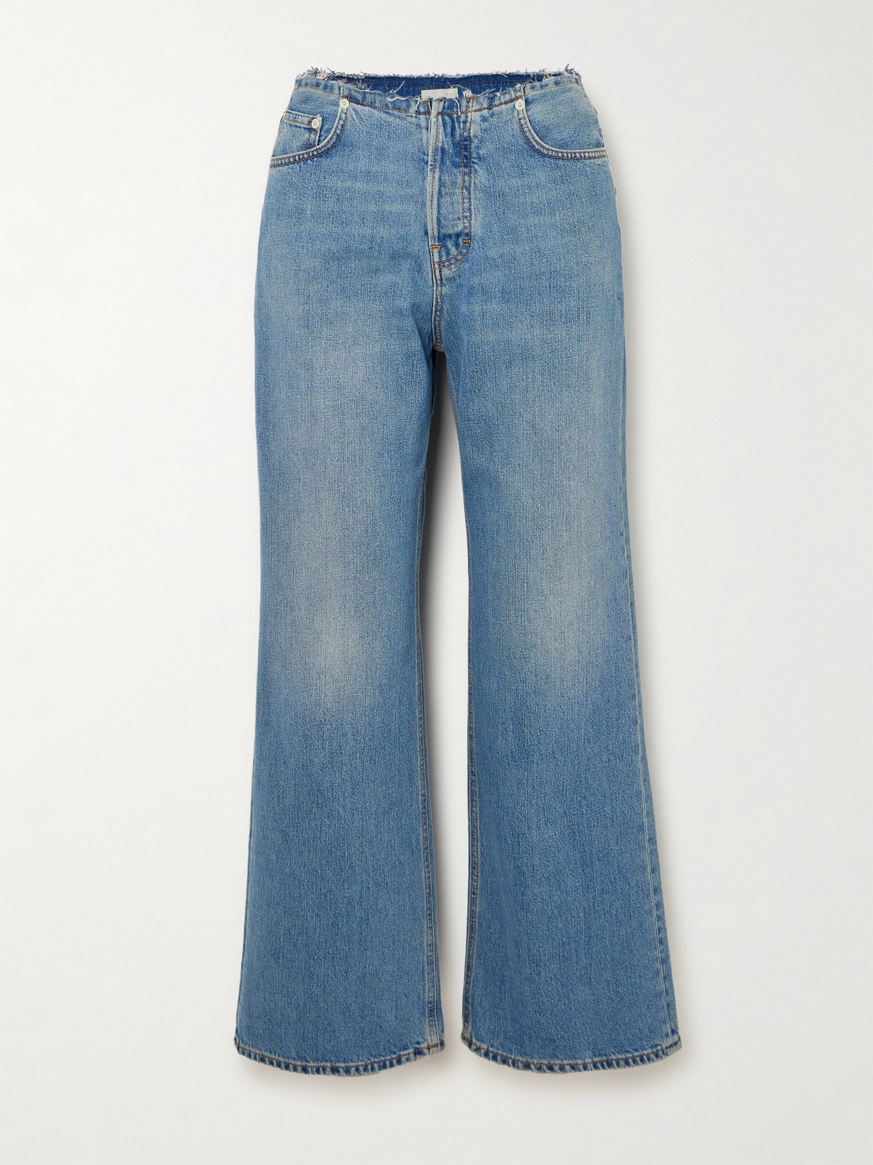 Haikure Korea Wb Distressed Boyfriend Jeans In Blue