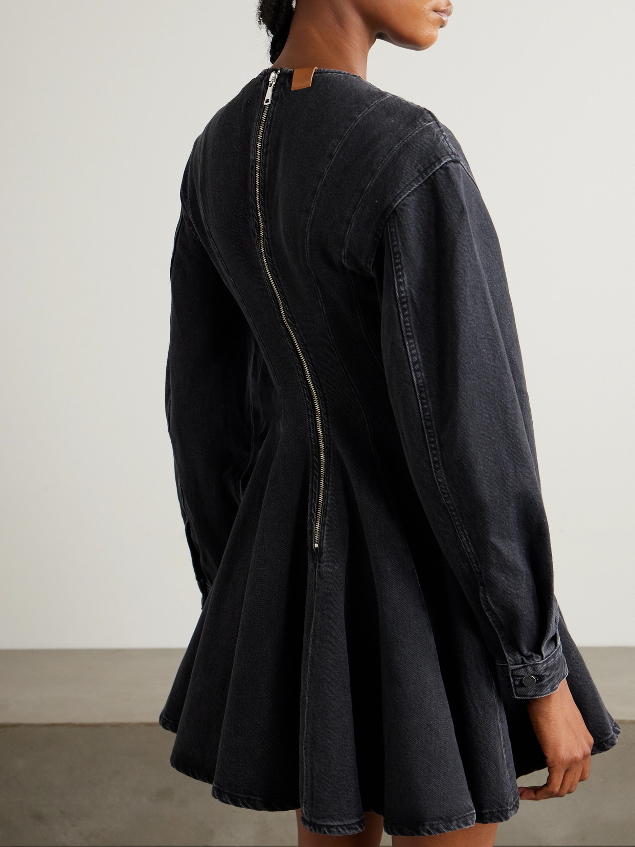 HAIKURE DELILAH PANELED DENIM MINI DRESS