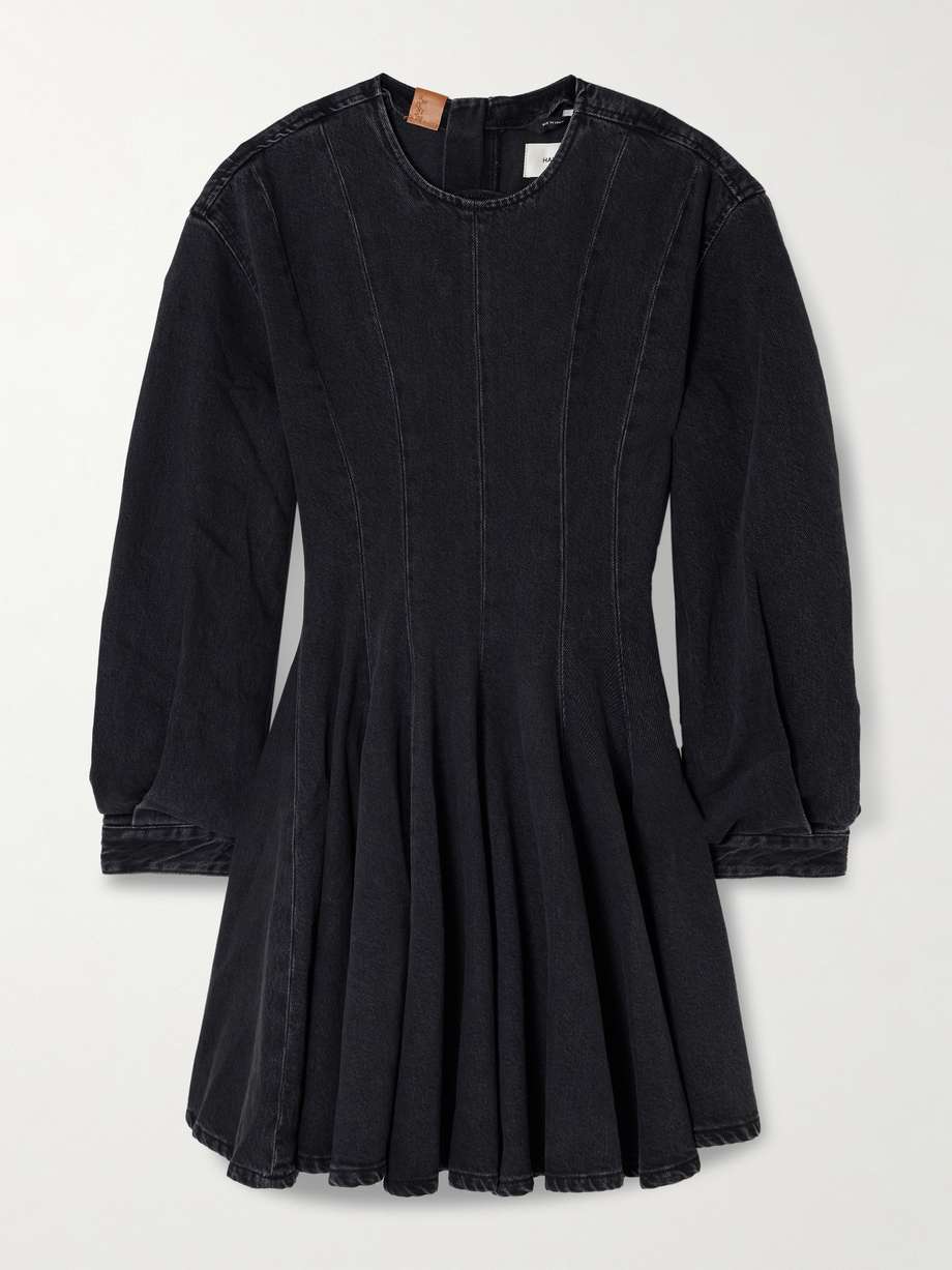 delilah paneled denim mini dress