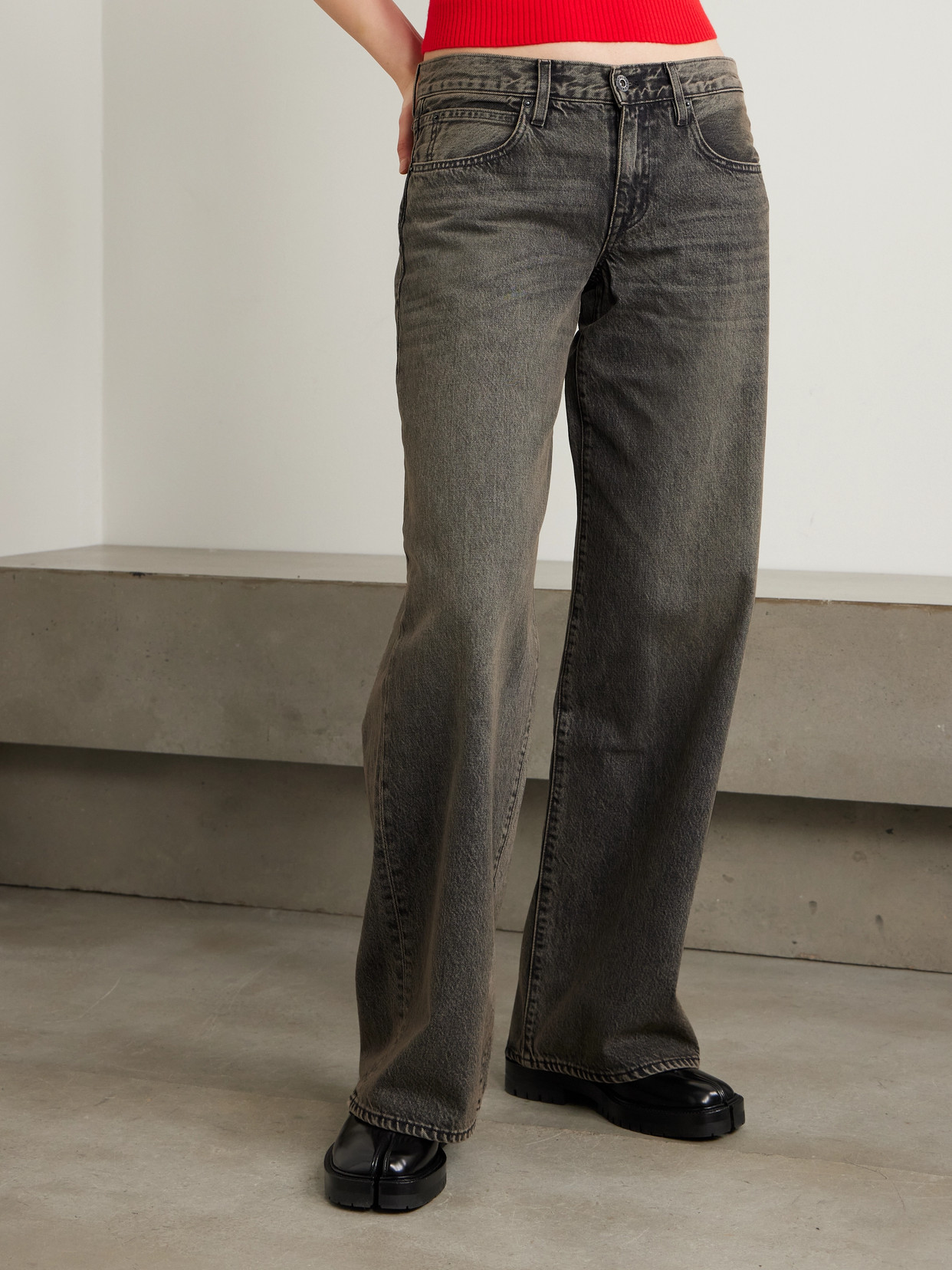 SLVRLAKE LEXI LOW-RISE WIDE-LEG JEANS