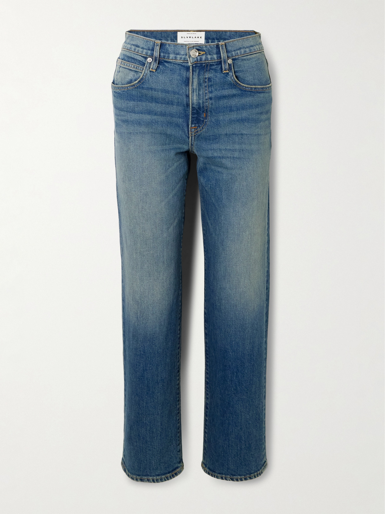 Slvrlake Sophie Long Mid-rise Straight-leg Organic Jeans In Blue