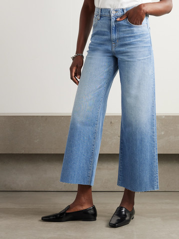 SLVRLAKE Grace cropped high-rise wide-leg jeans