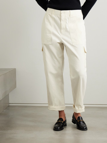 James Perse Herringbone cotton-blend cargo pants