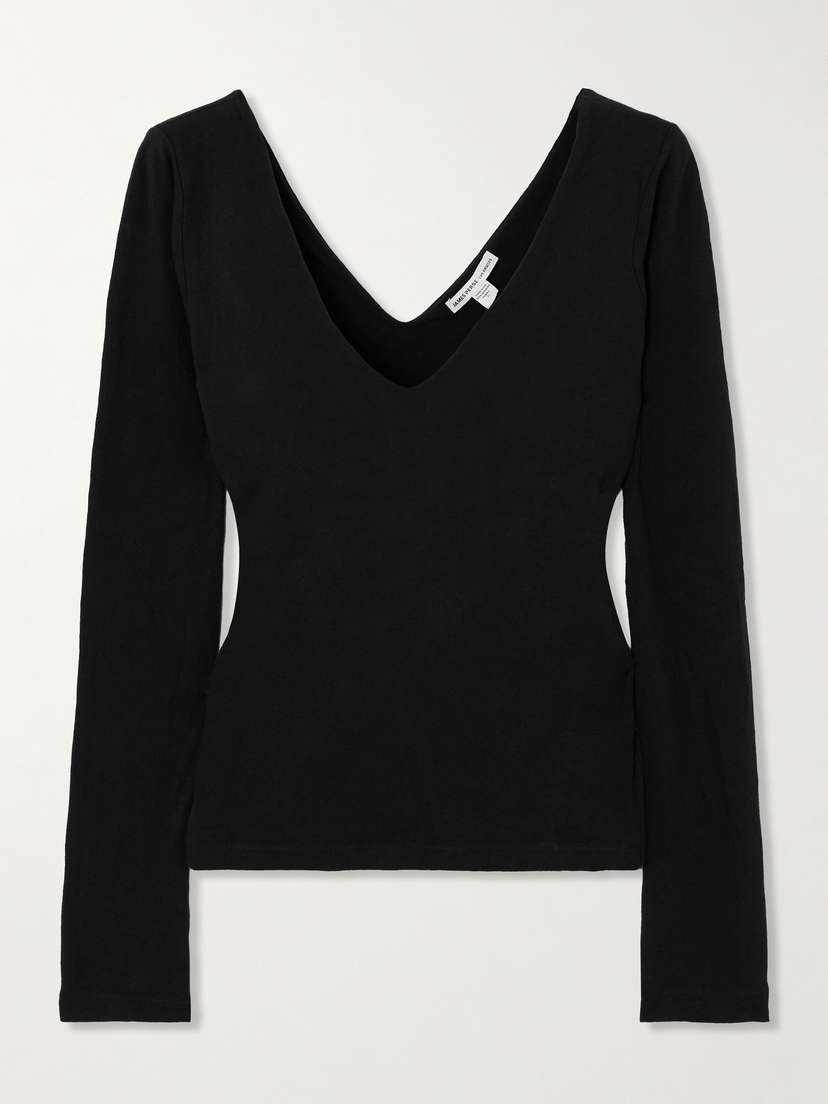 James Perse Lotus Off-the-shoulder Cotton-blend Jersey Top