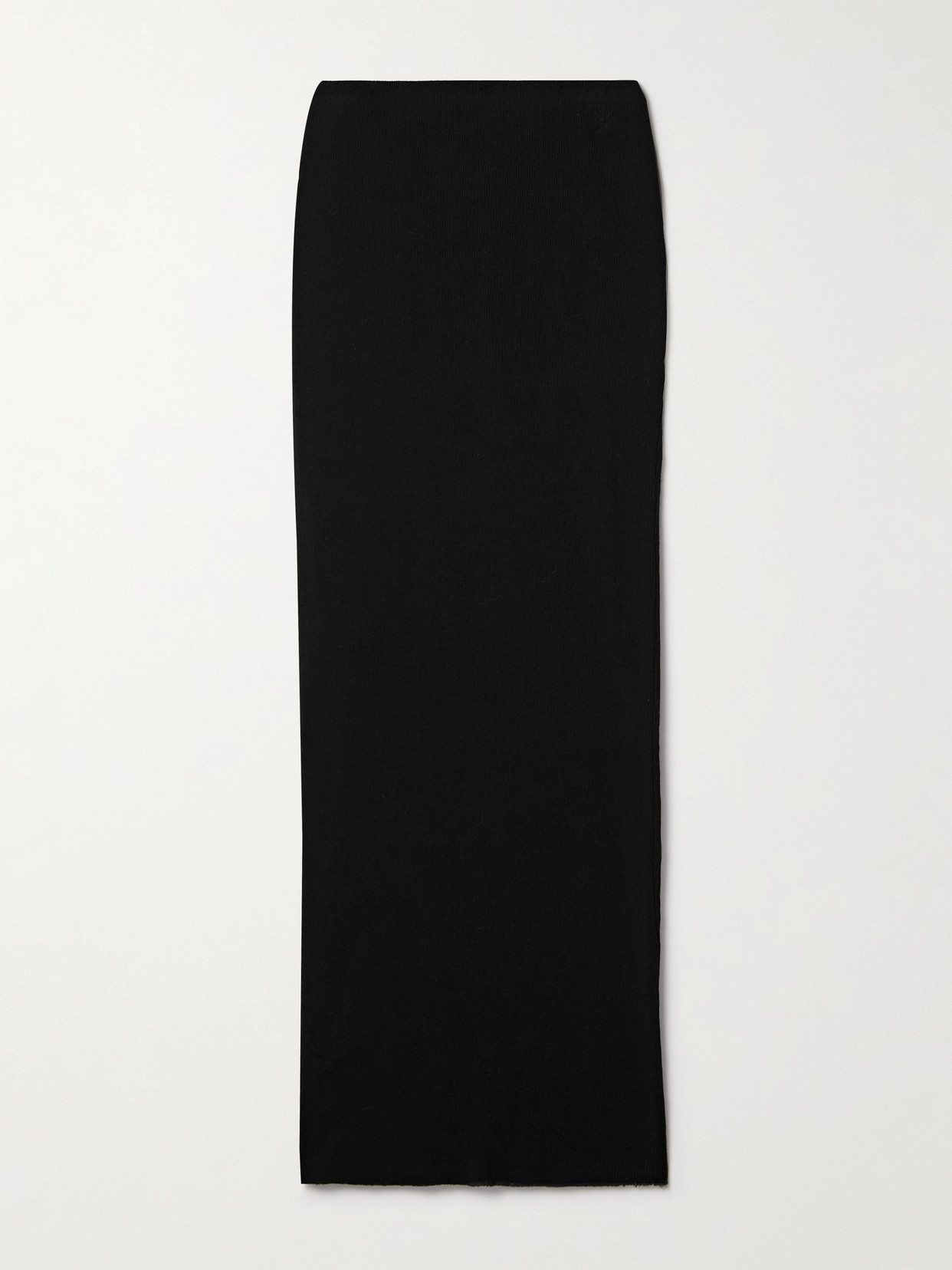 James Perse Ribbed Cotton And Cashmere-blend Midi Skirt In Black