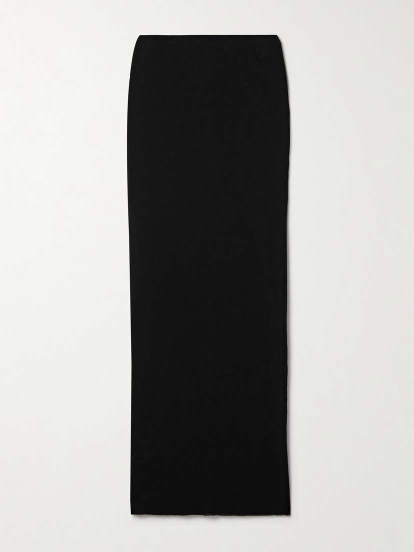 James Perse Ribbed Cotton And Cashmere-blend Midi Skirt