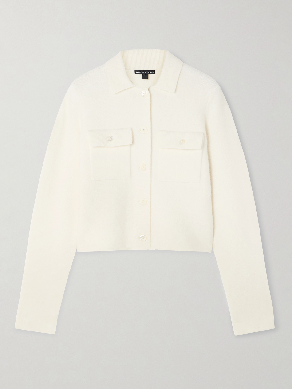 James Perse Stretch-knit Jacket In Ivory